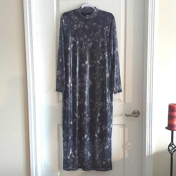 Bar III Foil Mesh Mock Neck Bodycon Midi Dress NWT Women's 1X - Picture 4 of 15